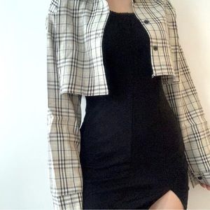 cropped plaid blazer
